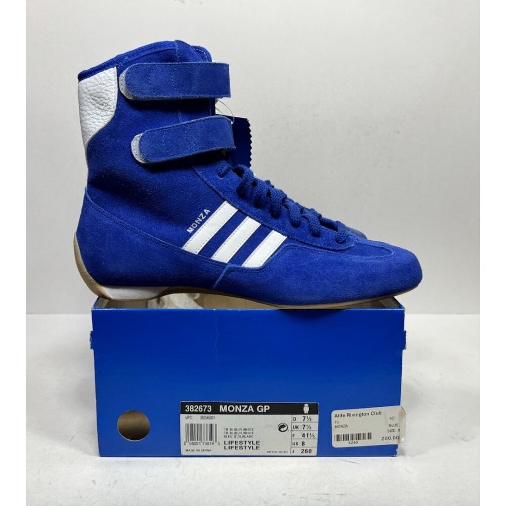 Adidas Monza Racing Driving Blue Suede Shoes Men’s Size 8 382673 Strap‎